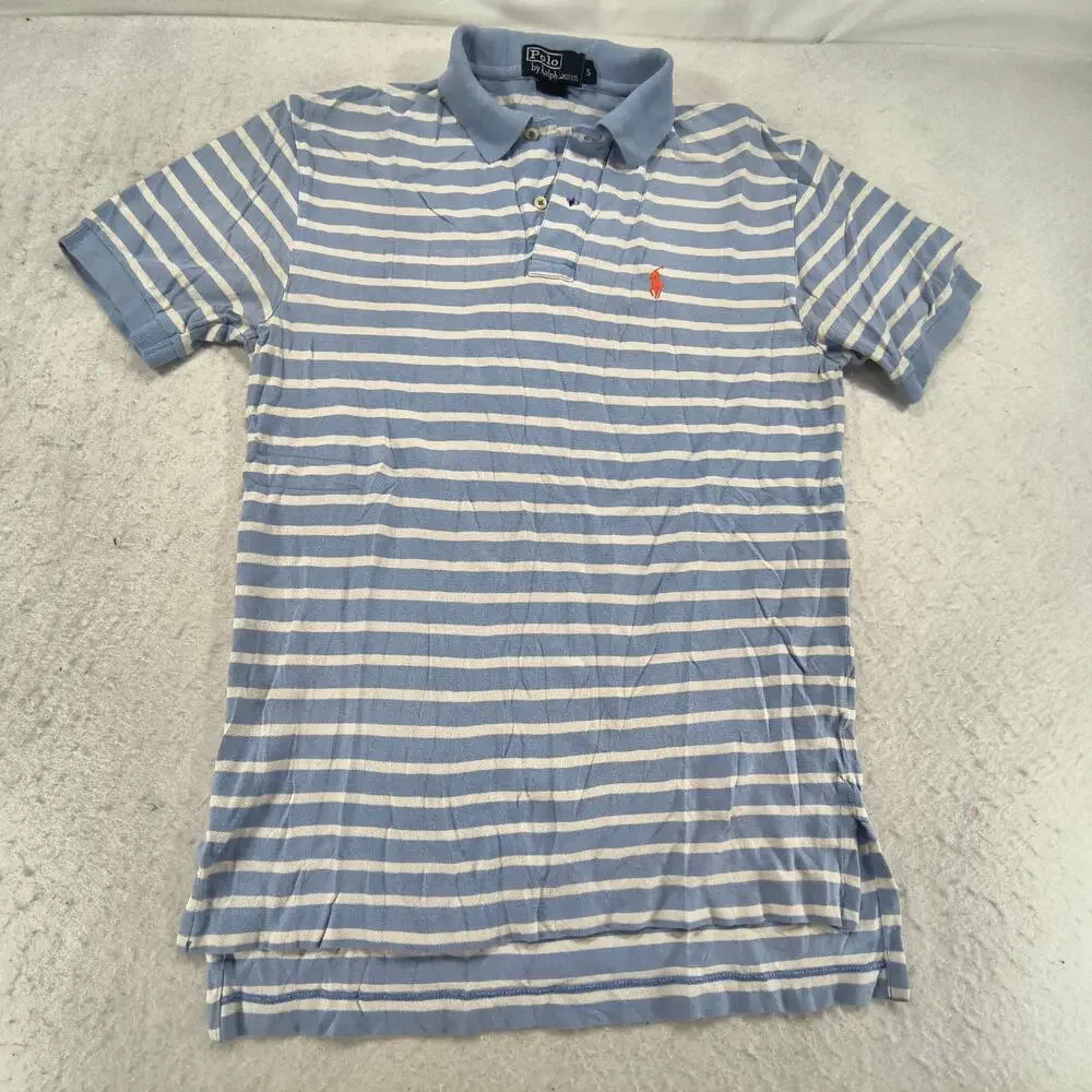 Polo by Ralph Lauren Short Sleeve Collared Polo Shirt Mens Size S Blue White